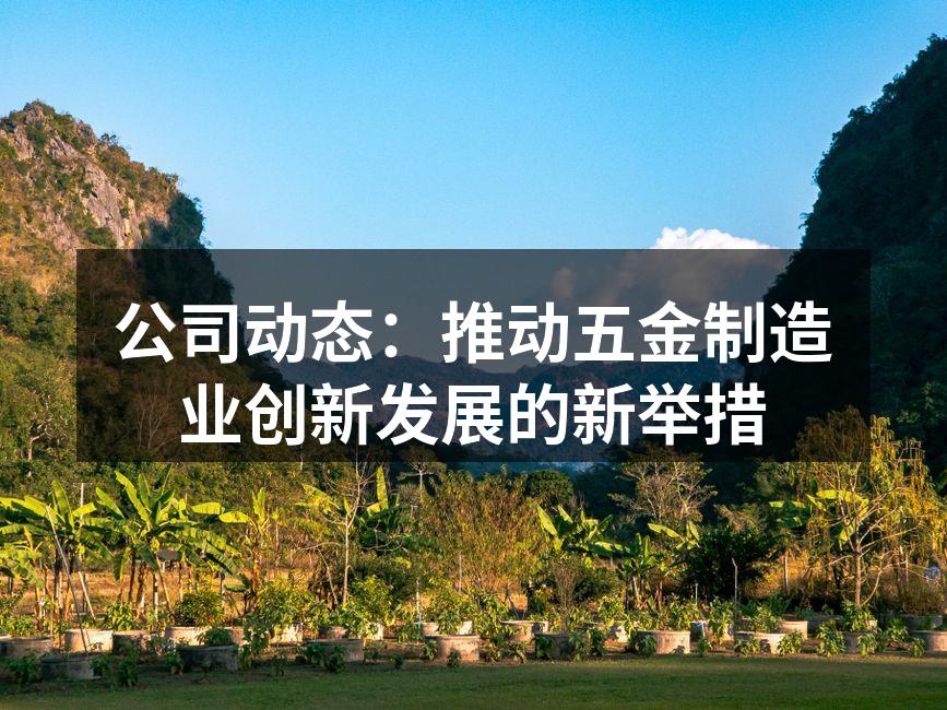 公司动态:推动五金制造业创新发展的新举措